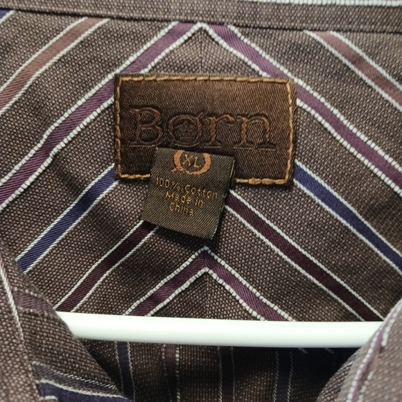 BORN Men Brown Long Sleeve Size XL 100% Cotton - Picture 3 of 5